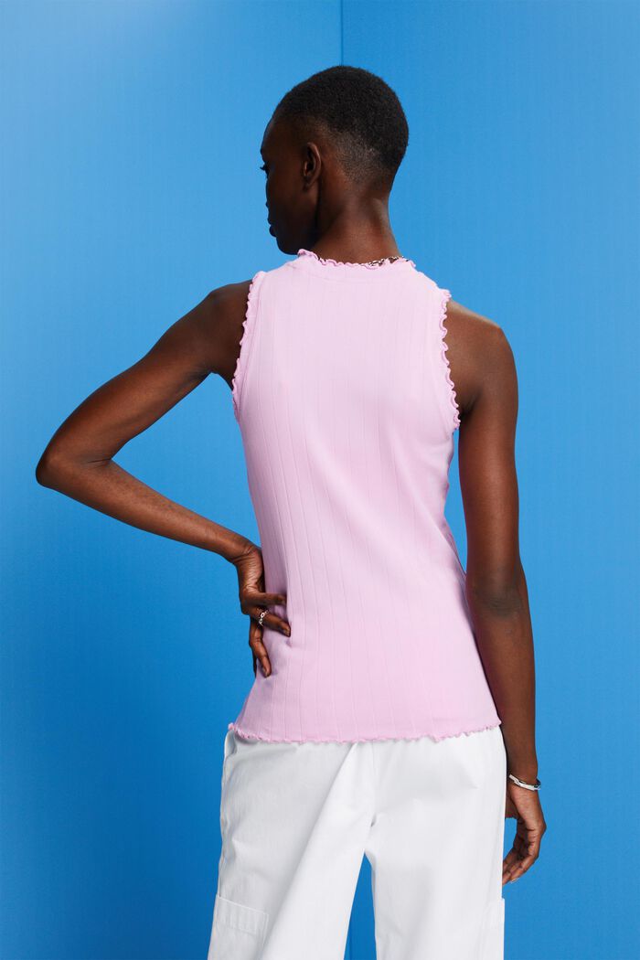 Ribbed sleeveless top, LILAC, detail image number 3