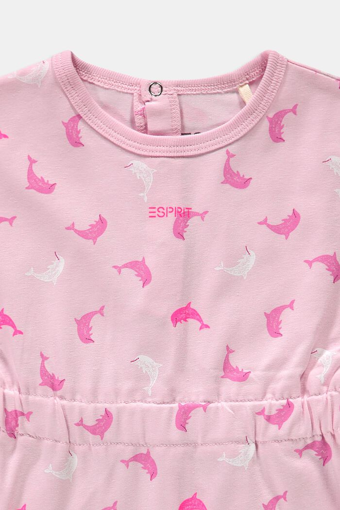 Dolphin print dress, organic cotton, LIGHT PINK, detail image number 2
