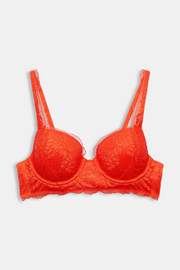 Padded underwire bra with lace