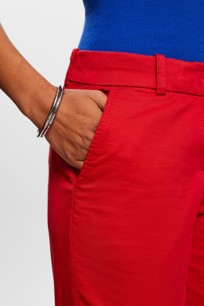 Cuffed Twill Shorts, DARK RED, detail image number 4