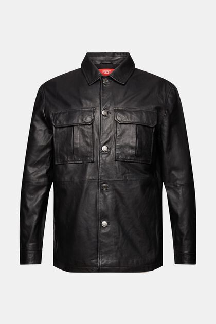 Leather Shirt Jacket
