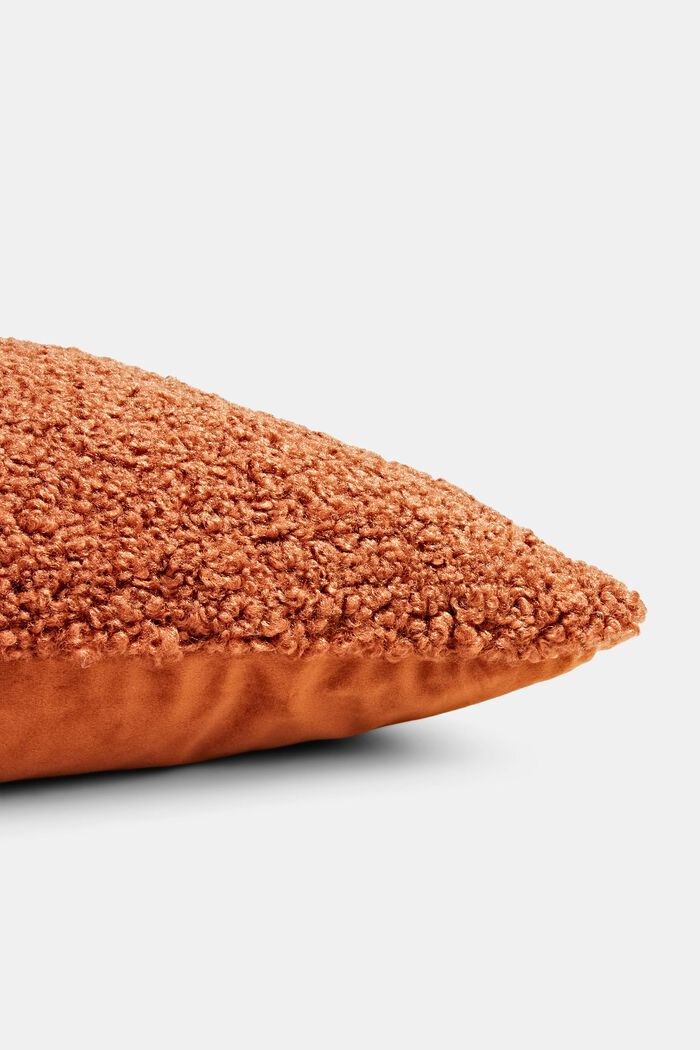 Plush cushion cover, RUST RED, detail image number 1