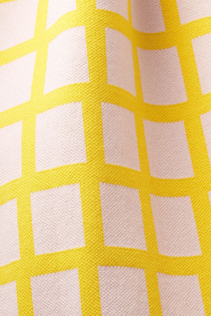 Cropped Jacquard Sweater Tee, YELLOW, detail image number 5