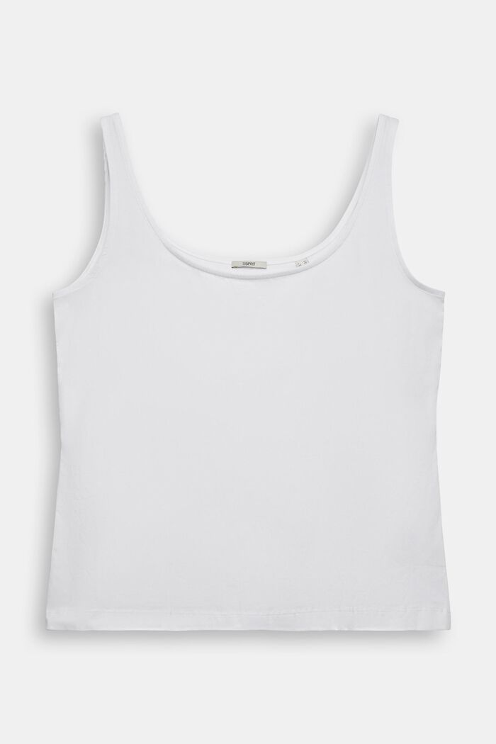Cotton vest top, WHITE, detail image number 0
