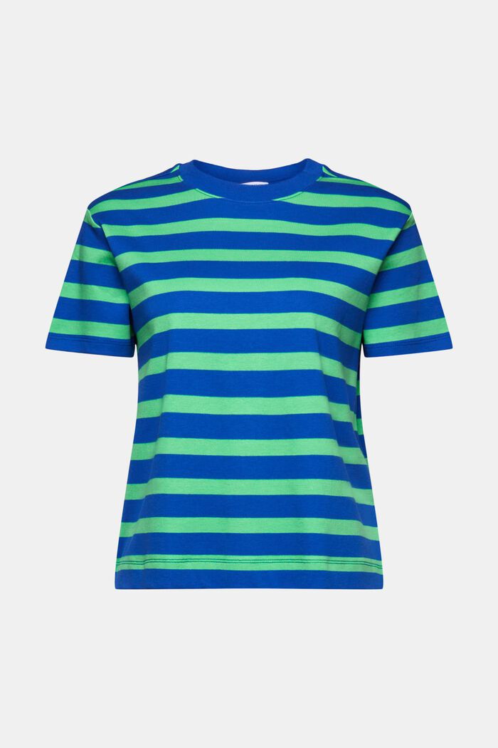 Striped Crewneck T-Shirt, BRIGHT BLUE, detail image number 5