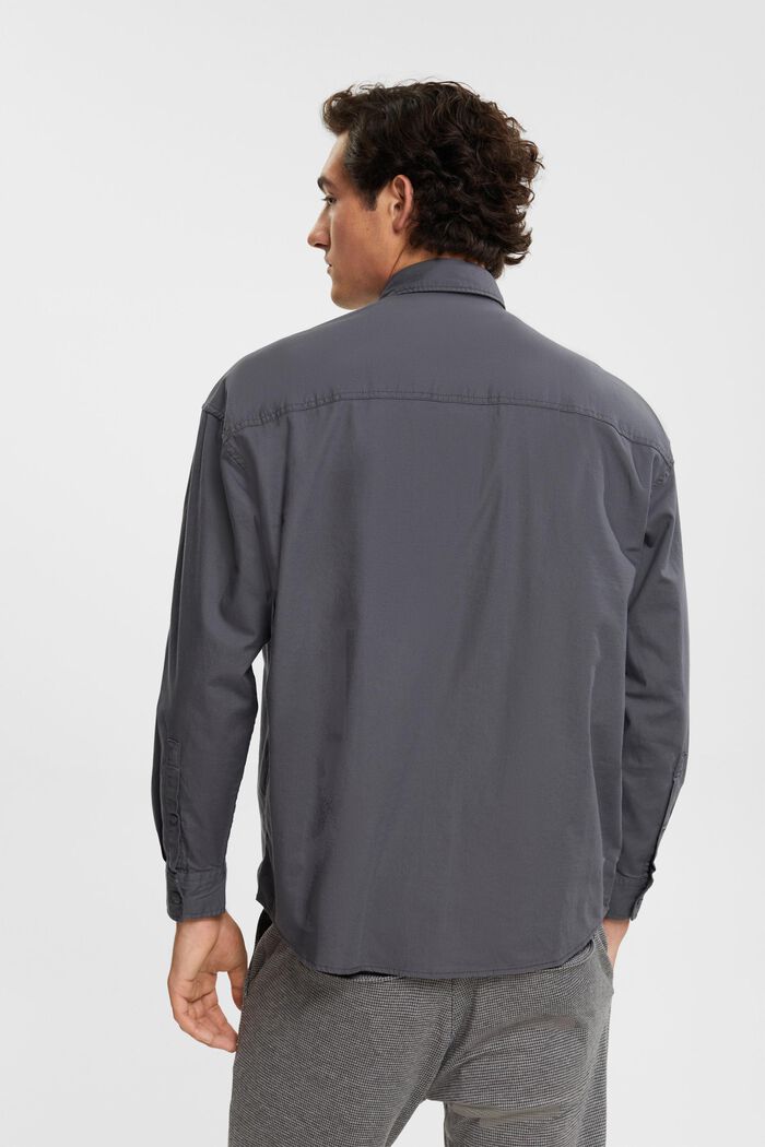 Oversized, sustainable cotton shirt, DARK GREY, detail image number 3