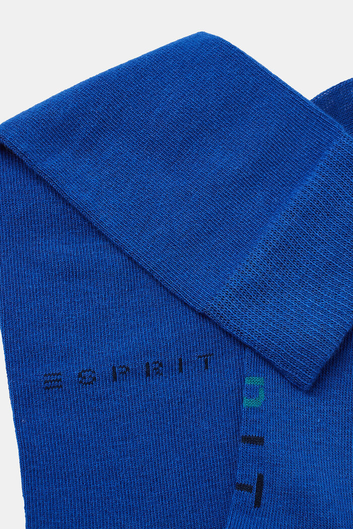 Double pack of knee-high socks with a logo, DEEP BLUE, detail image number 1