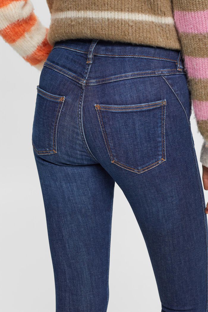 High-rise skinny stretch jeans, BLUE DARK WASHED, detail image number 4