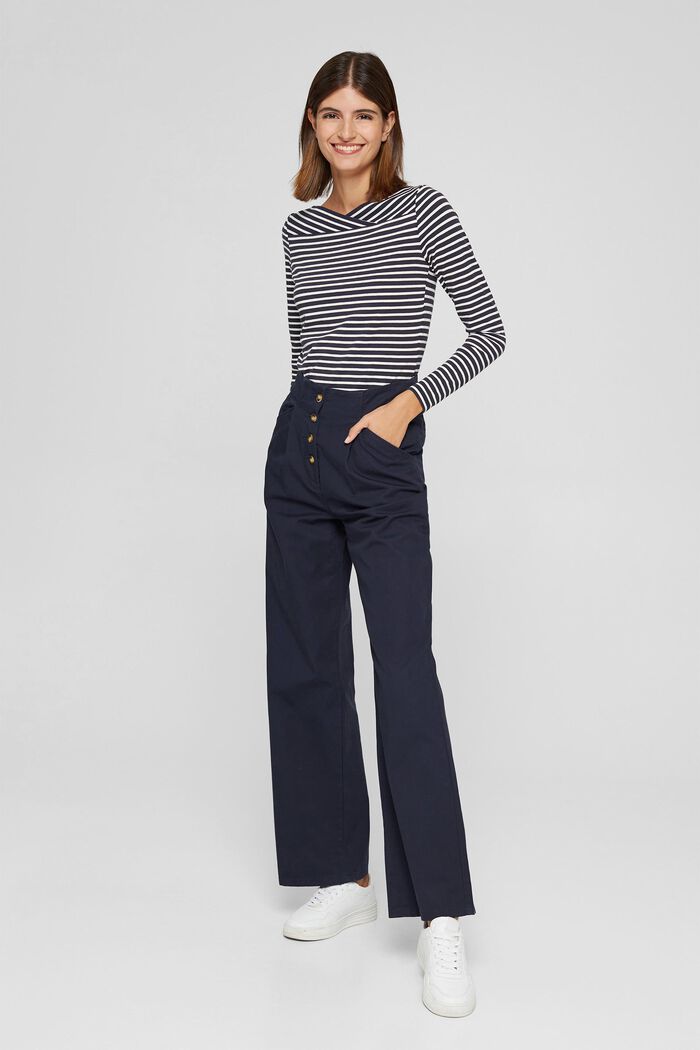 In a TENCEL™/ modal blend: Striped shirt, NAVY, detail image number 7