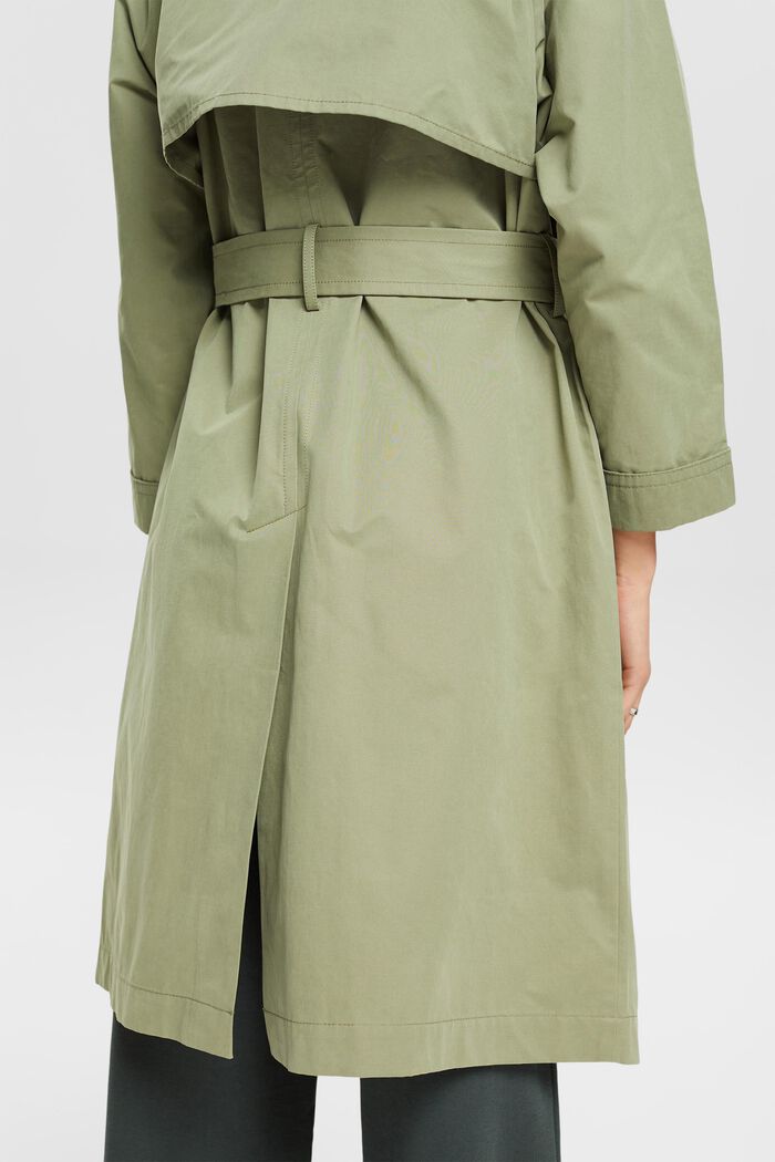 Trench coat with tie belt, LIGHT KHAKI, detail image number 4