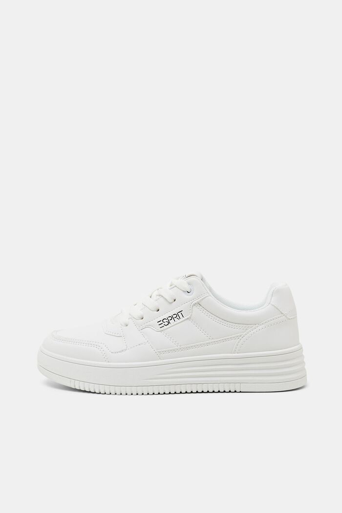 Vegan Leather Sneakers, WHITE, detail image number 0