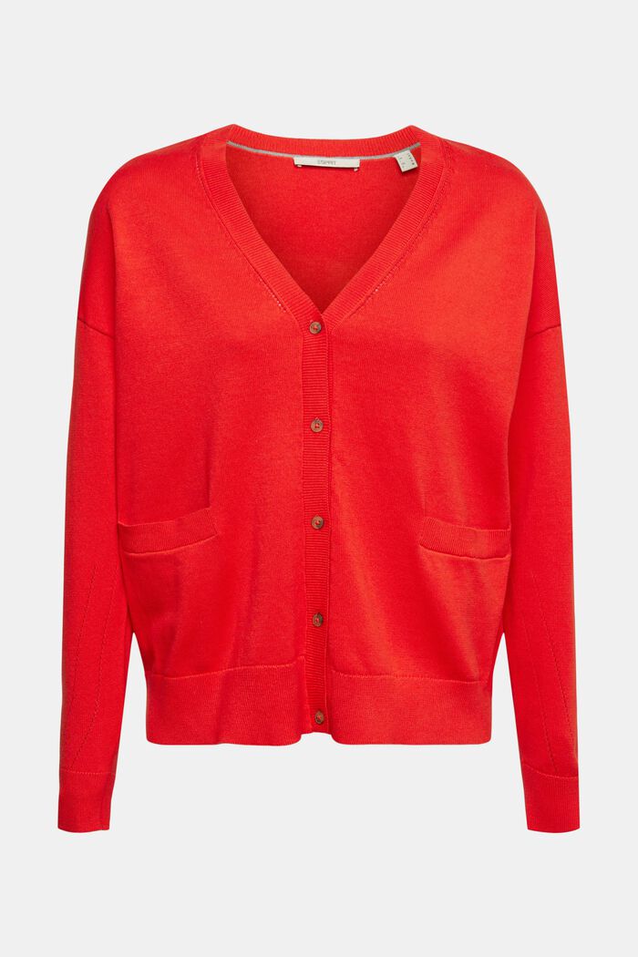 Cardigan with pockets, RED, detail image number 2