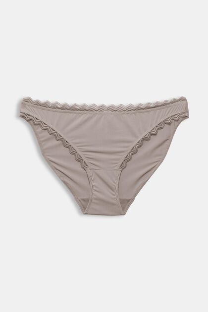 Hipster briefs with lace border, LIGHT TAUPE, overview