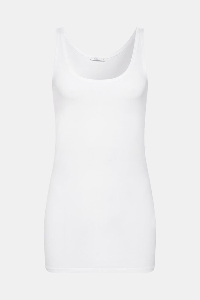 Stretch vest containing organic cotton, WHITE, detail image number 0