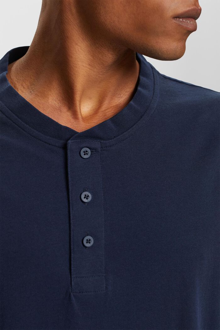 Henley t-shirt, 100% cotton, NAVY, detail image number 2