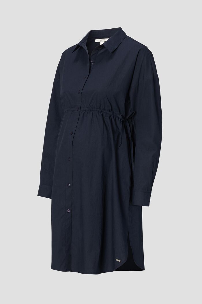 Shirt dress made of 100% cotton, NIGHT SKY BLUE, overview