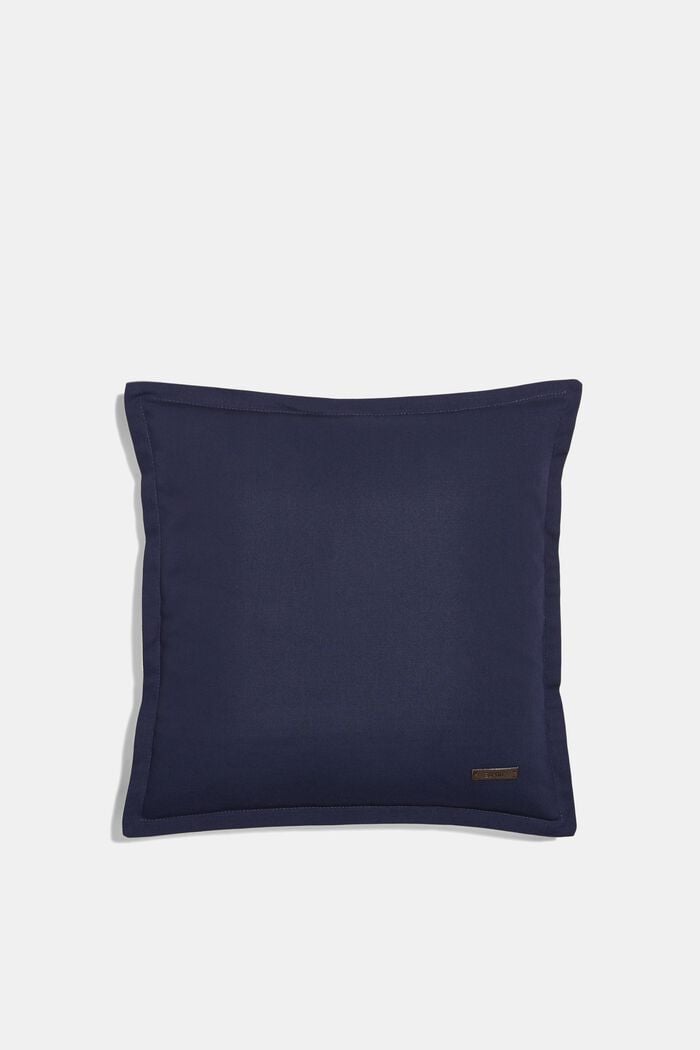 Bi-colour cushion cover made of 100% cotton, NAVY, overview