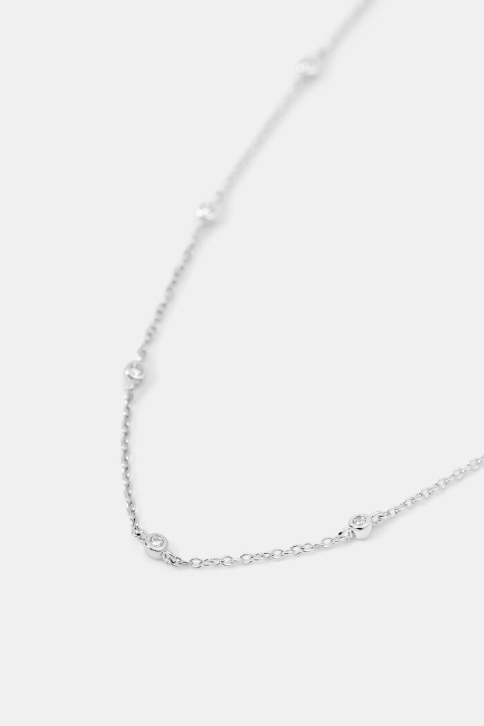 Necklace made of sterling silver with zirconia stones, SILVER, detail image number 1