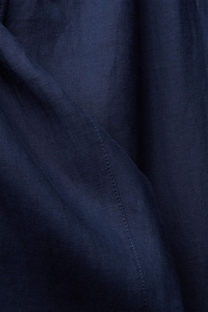 CURVY linen trousers with a wide leg, NAVY, detail image number 4