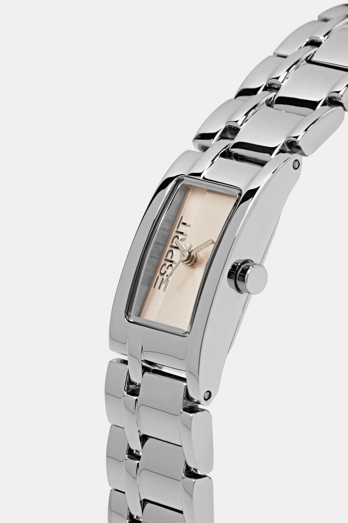Square-Shaped Stainless Steel watch, SILVER, detail image number 1