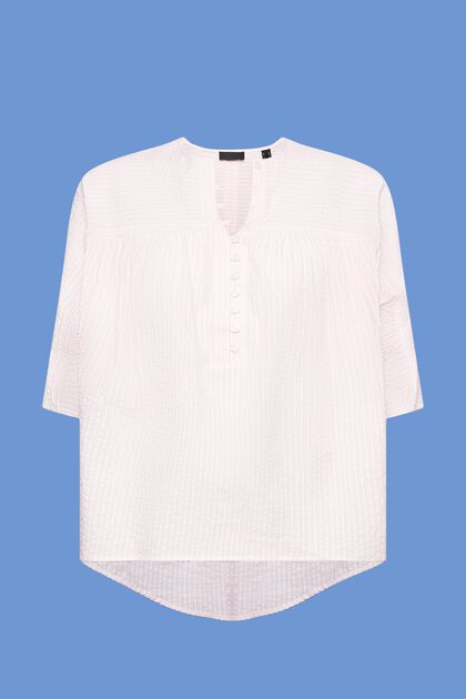 Textured short-sleeve blouse