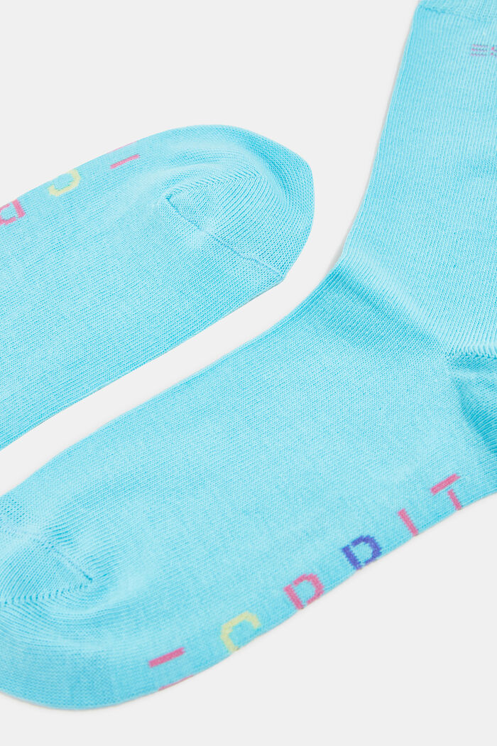Kids' socks with logo, TURQUOISE, detail image number 1