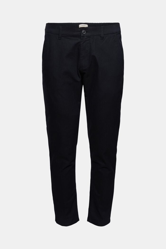 Two-tone suit trousers made of blended cotton, NAVY, overview