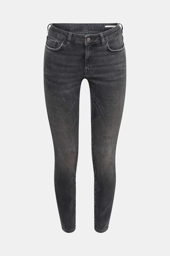Stretch jeans made of blended organic cotton, BLACK DARK WASHED, detail image number 8