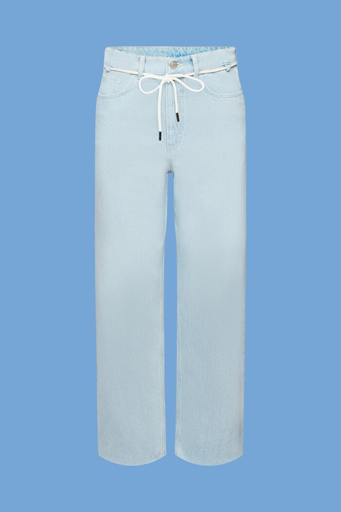 Cropped dad fit jeans, BLUE BLEACHED, detail image number 6
