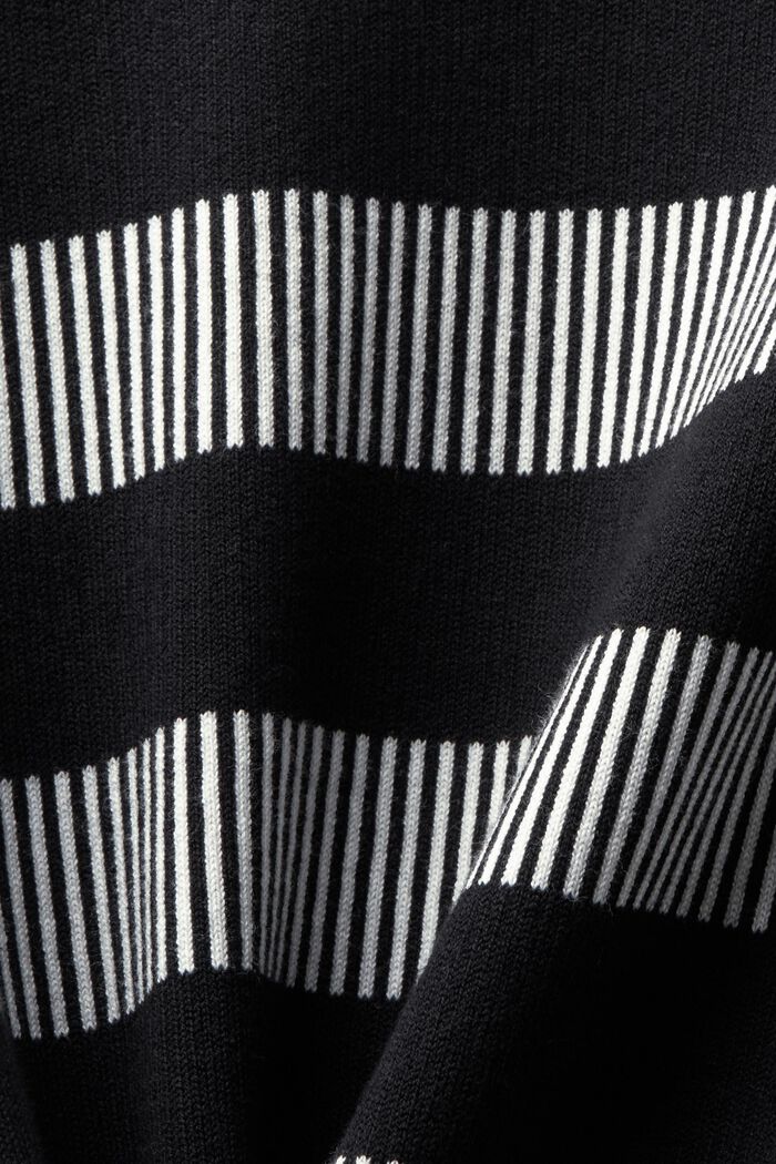 Jacquard Striped Crewneck Sweater, BLACK, detail image number 5