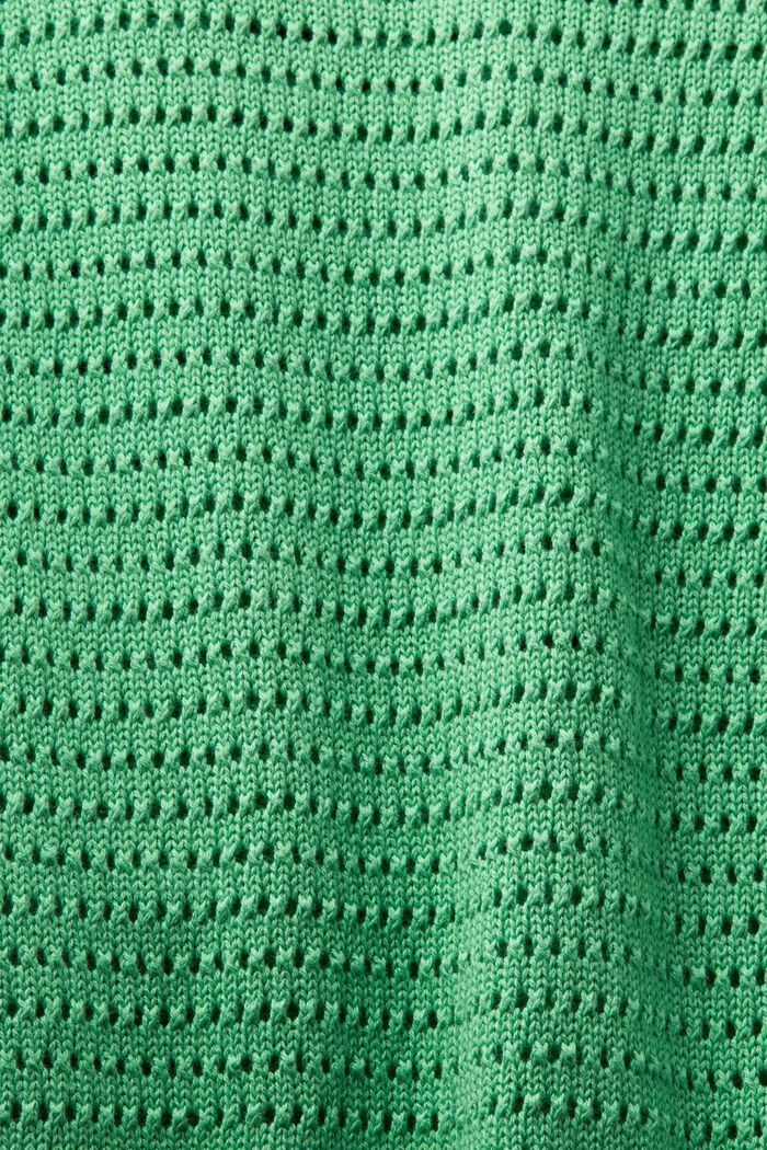 Mesh Short-Sleeve Sweater, CITRUS GREEN, detail image number 5