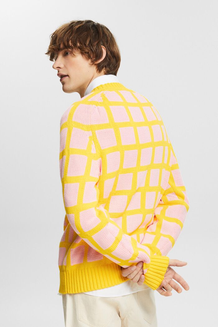 Logo Grid Chunky Knit Sweater, YELLOW, detail image number 2