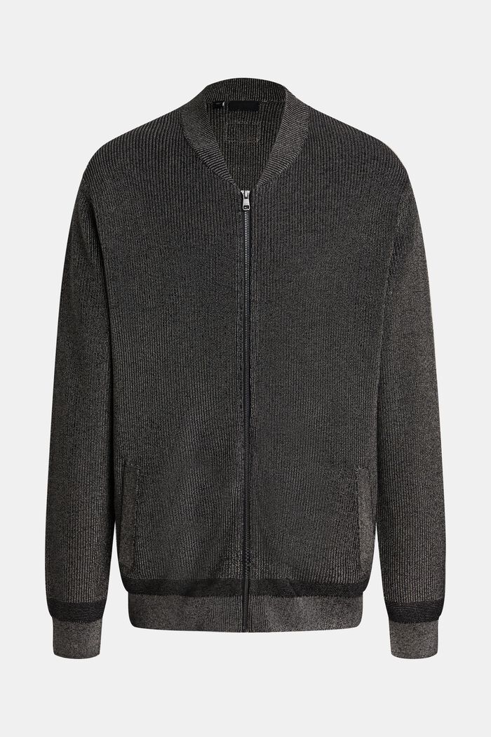 Sweater jacket, GUNMETAL, detail image number 4