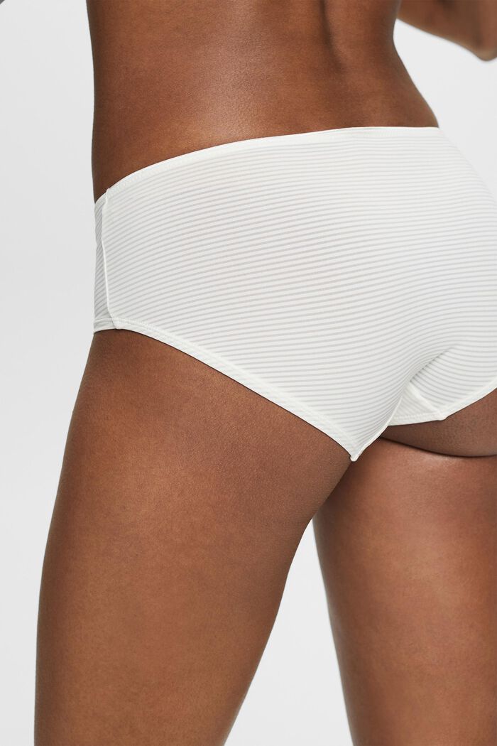 Striped Microfiber Shorts, OFF WHITE, detail image number 3