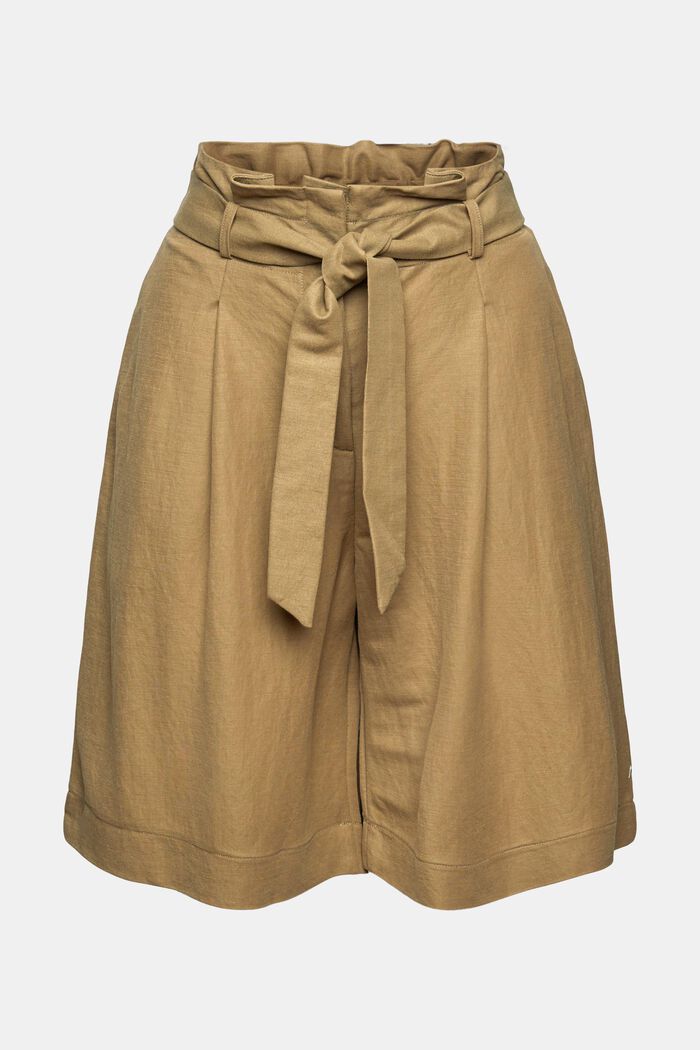 Shorts with a paperbag waistband, LENZING™ ECOVERO™
