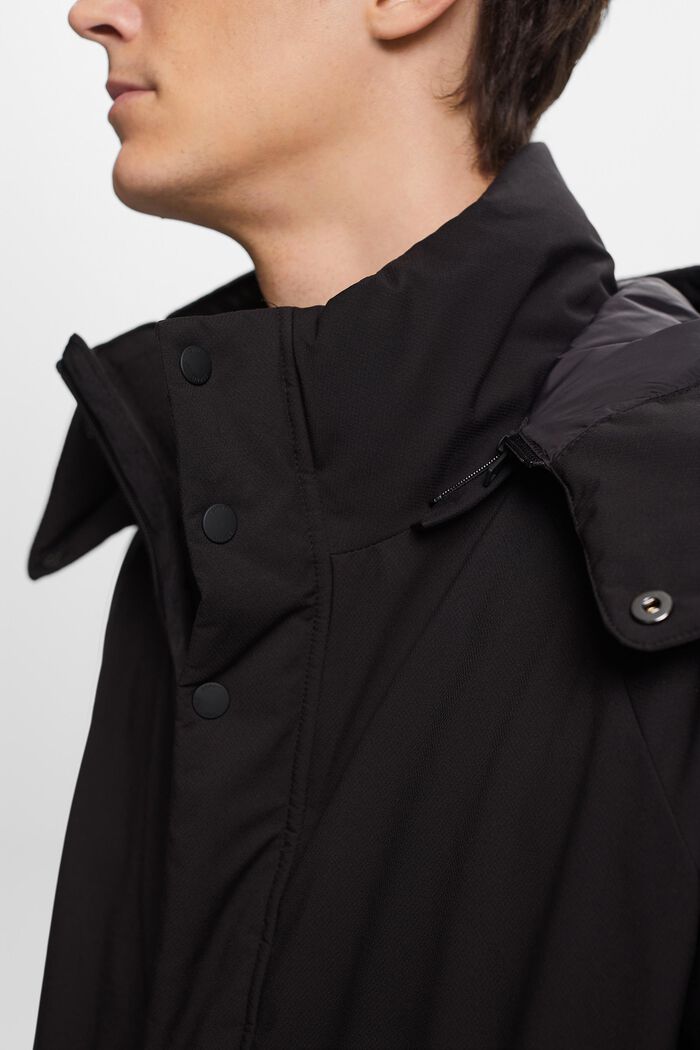 Hooded Down Coat, BLACK, detail image number 1