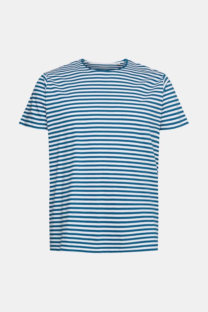 Striped jersey t-shirt, PETROL BLUE, overview