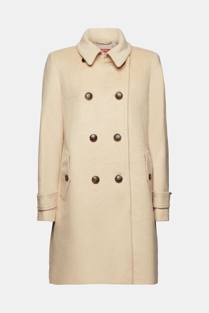 Recycled: wool blend coat with cashmere