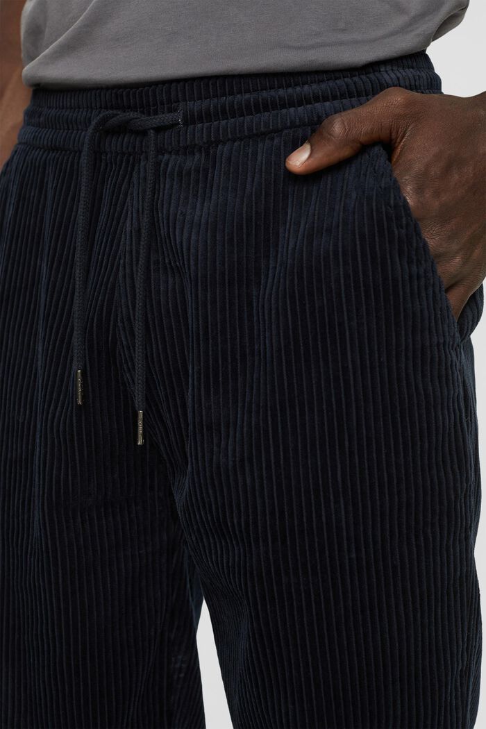 Jogger style corduroy trousers, BLACK, detail image number 2