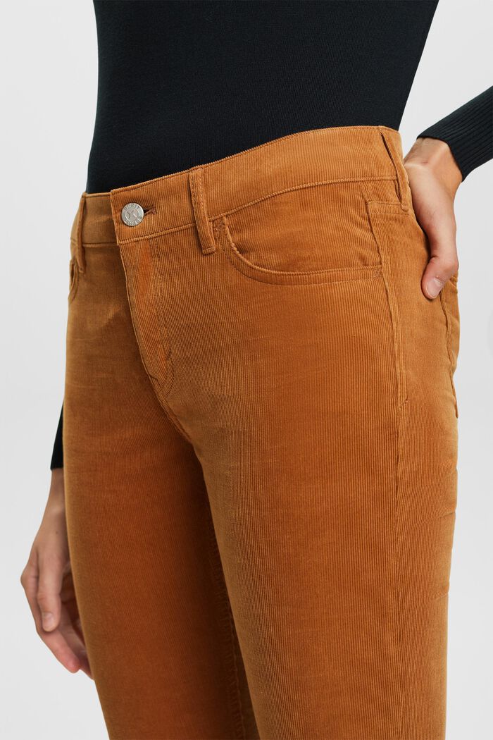 Mid-Rise Slim Corduroy Trousers, CARAMEL, detail image number 2