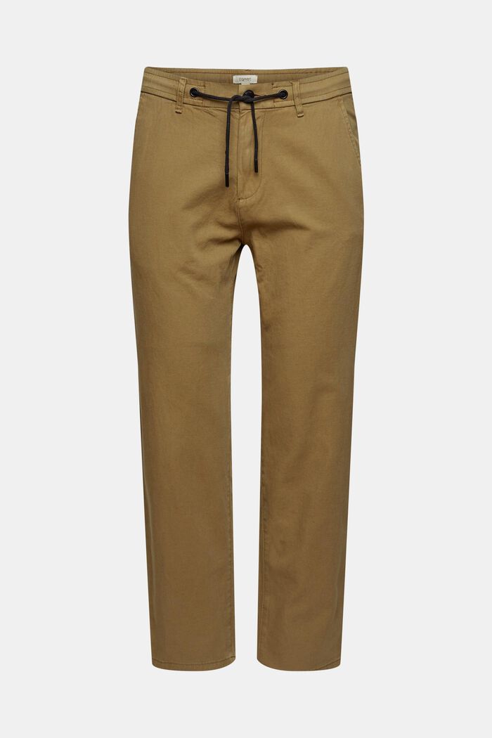 With linen: Chinos with a drawstring waistband