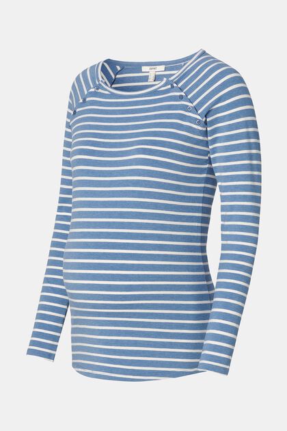 Striped long-sleeved top, organic cotton