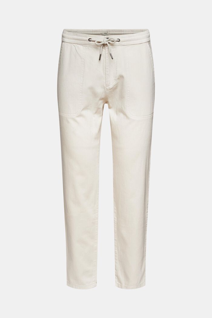 With linen: tracksuit bottoms with a drawstring waistband