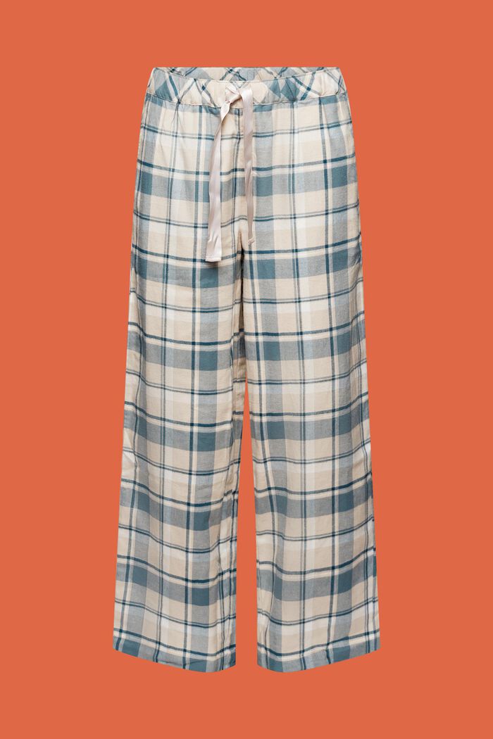 Checked Flannel Pyjama Pants, TEAL BLUE, detail image number 6