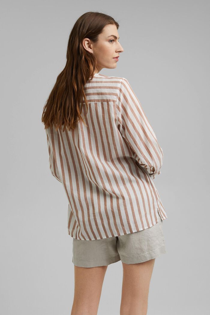 Lightweight striped blouse, 100% organic cotton, CARAMEL, detail image number 3