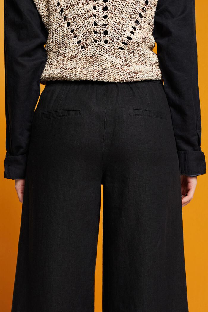 Wide fit linen trousers, BLACK, detail image number 2