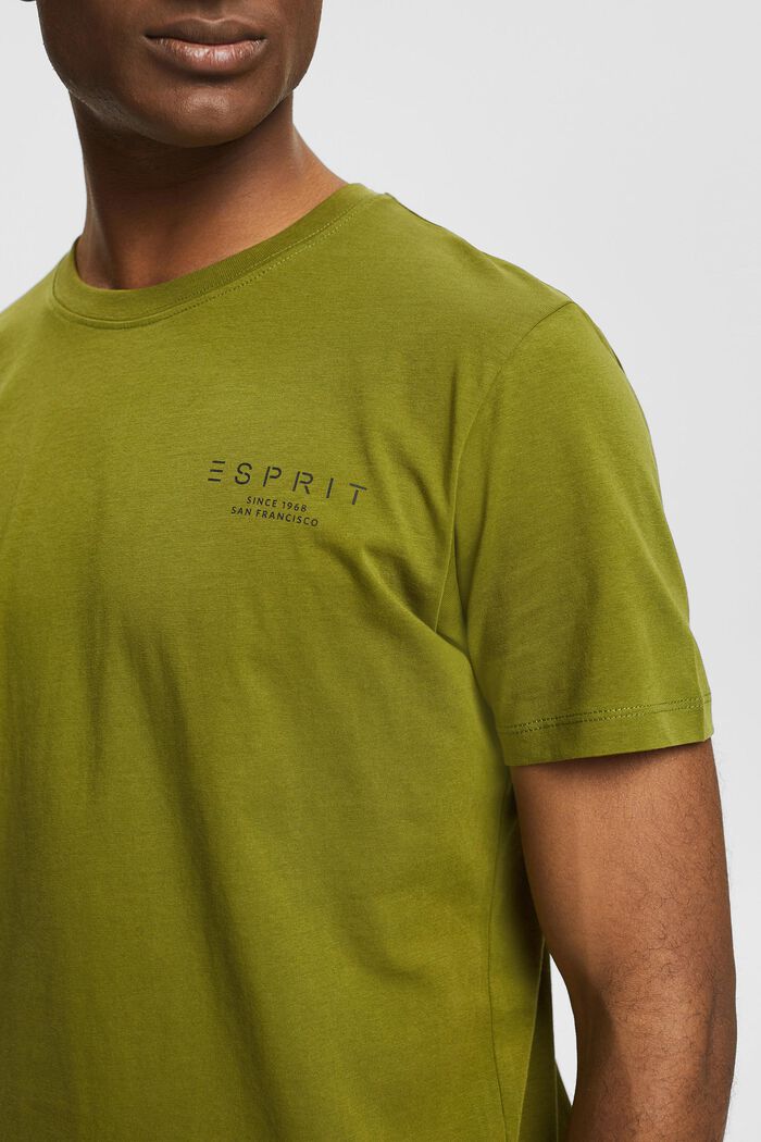 Jersey T-shirt with a logo print, LEAF GREEN, detail image number 0