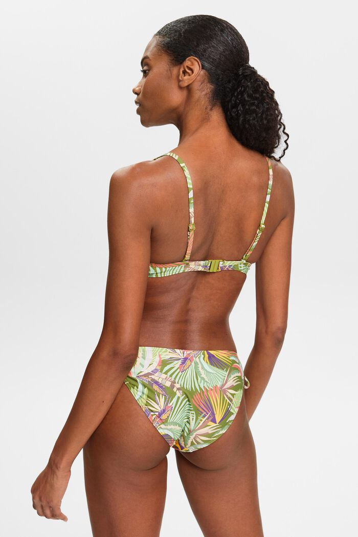 Printed Padded Underwire Bikini Top, DARK GREEN, detail image number 3
