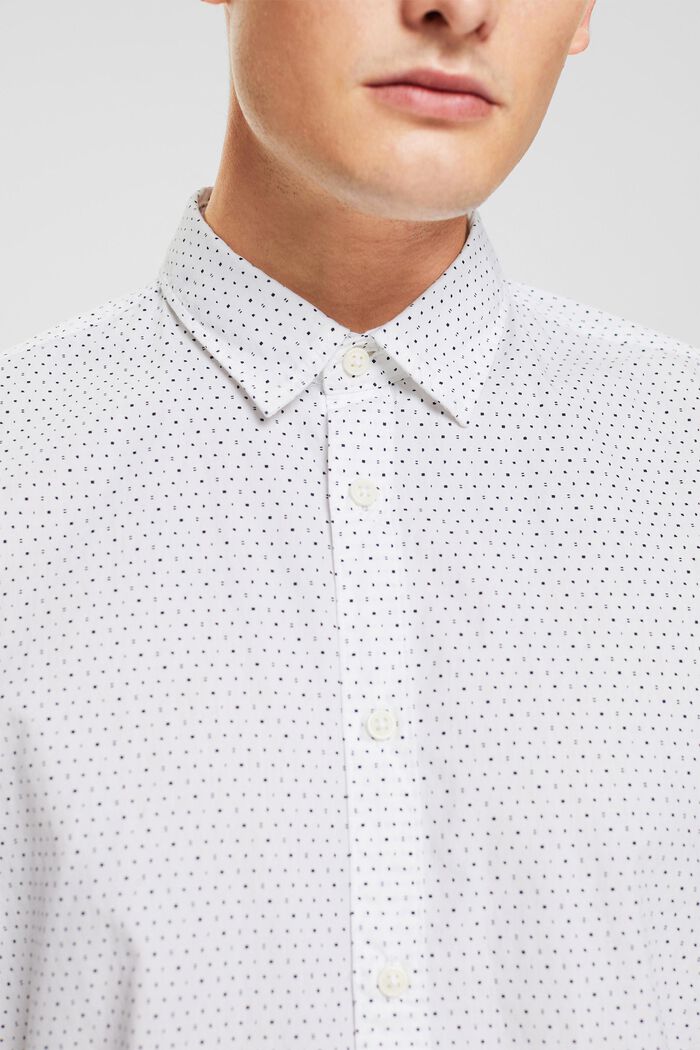 Sustainable cotton patterned shirt, WHITE, detail image number 0
