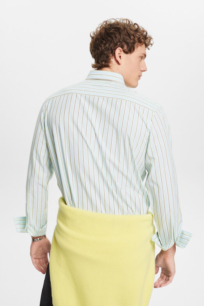 Striped Cotton Shirt, LIGHT AQUA GREEN, detail image number 3